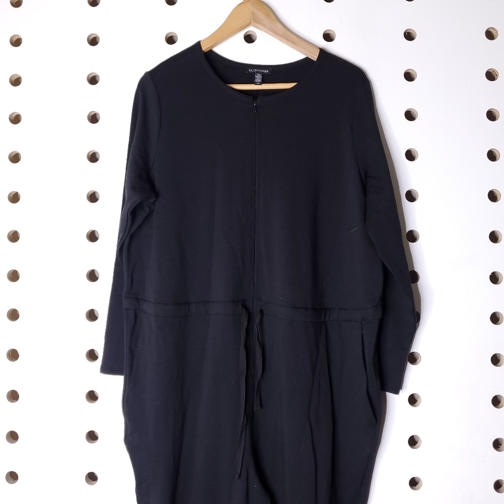 COZY-NEW Eileen Fisher Round Neck Ankle Jumpsuit - Picture 3 of 7